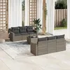 Image de vidaxl Salon de jardin modulable - Lot de 7 pieces - Rotin gris 6 personnes 65.5 x 62 x 37 cm