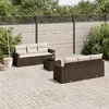Image de Salon de jardin modulable Vidaxl resine tressee marron 7 pieces 65.5 x 62 x 37 6 personnes