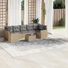 Image de vidaxl Salon de jardin modulable - Lot de 8 pièces - Rotin beige - 7 personnes