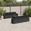 Image de vidaXL Salon de Jardin avec Coussins 9 pcs, Canapés de Terrasse, Ensemble de Meubles de Patio, Mobilier d'Extérieur, Noir 3218735