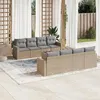 Image de vidaXL Salon de jardin avec coussins 9 pcs beige résine tressée 3218739