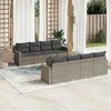 Image de Vidaxl Salon de jardin modulable - Lot de 9 pièces - Résine tressée grise - 8 personnes - 65.5x62x37 cm