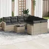 Image de vidaXL Salon de Jardin avec Coussins 9 pcs, Canapés avec Pieds Réglables, Ensemble de Meubles d'Extérieur Patio Terrasse, 3218752
