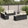 Image de vidaXL Salon de jardin 12 pcs avec coussins noir résine tressée 3218756
