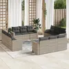 Image de vidaXL Salon de Jardin avec Coussins 14 pcs, Canapés de Terrasse, Ensemble de Meubles d'Extérieur Patio, Moderne, Beige 3218498