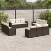 Image de vidaXL Salon de Jardin avec Coussins 11 pcs, Canapés de Terrasse, Ensemble de Meubles de Patio, Mobilier d'Extérieur, Gris 3260212