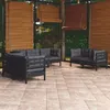 Image de Salon de jardin modulable vidaxl resine tressee noir 13 pieces 65.5 x 62 x 37 cm 12 personnes