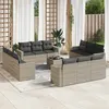 Image de vidaXL Salon de Jardin avec Coussins 11 pcs, Canapés de Terrasse, Ensemble de Meubles de Patio, Mobilier d'Extérieur, Noir 3223866