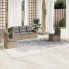 Image de vidaXL Salon de jardin avec coussins 5 pcs beige résine tressée 3218779