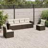 Image de Salon de jardin modulable Vidaxl resine tressee marron 6 pieces 65.5 x 62 x 69.0 6 personnes