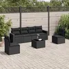 Image de vidaXL Salon de jardin 7 pcs avec coussins noir résine tressée 3218805