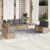 Image de vidaXL Salon de jardin avec coussins 7 pcs beige résine tressée 3218819