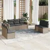 Image de Salon de jardin modulable vidaxl resine tressee gris 7 pieces 65.5 x 62 x 69 cm 7 personnes