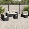 Image de vidaXL Salon de Jardin avec Coussins 8 pcs, Canapés de Terrasse, Ensemble de Meubles de Patio, Mobilier d'Extérieur, Noir 3218826