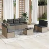 Image de Salon de jardin modulable vidaxl resine tressee gris 8 pieces 65.5 x 62 x 37 cm 7 personnes