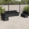Image de vidaXL Salon de Jardin avec Coussins 8 pcs, Canapés de Terrasse, Ensemble de Meubles de Patio, Mobilier d'Extérieur, Noir 3218835