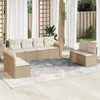 Image de Vidaxl Salon de jardin modulable - Lot de 8 pièces - Résine tressée beige - 8 personnes