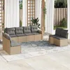 Image de vidaXL Salon de jardin avec coussins 8 pcs beige résine tressée 3218839