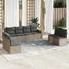 Image de vidaxl Salon de jardin modulable - Lot de 9 pièces - Résine tressée gris - 8 personnes - 65.5 x 62 x 37 cm