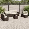 Image de Salon de jardin modulable Vidaxl resine tressee marron 9 pieces 65.5 x 62 x 37 8 personnes