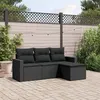 Image de vidaXL Salon de Jardin avec Coussins 4 pcs, Canapés de Terrasse, Ensemble de Meubles de Patio, Mobilier d'Extérieur, Noir 3218855