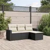 Image de vidaXL Salon de Jardin avec Coussins 4 pcs, Canapés de Terrasse, Ensemble de Meubles de Patio, Mobilier d'Extérieur, Noir 3218856