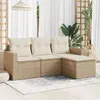 Image de Salon de jardin modulable Lot de 4 pièces GENERIQUE résine tressée Beige 4 personnes 65.5 x 62 x 69 cm