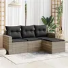 Image de vidaXL Salon de Jardin avec Coussins 4 pcs, Canapés avec Pieds Réglables, Ensemble de Meubles d'Extérieur Patio Terrasse, 3218862