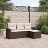 Image de Salon de jardin modulable Vidaxl resine tressee marron 4 pieces 3 personnes