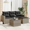 Image de vidaXL Salon de Jardin avec Coussins 5 pcs, Canapés avec Pieds Réglables, Ensemble de Meubles d'Extérieur Patio Terrasse, 3218872