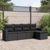 Image de vidaXL Salon de Jardin avec Coussins 5 pcs, Canapés de Terrasse, Ensemble de Meubles de Patio, Mobilier d'Extérieur, Noir 3218875