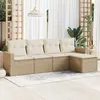Image de Salon de jardin modulable Vidaxl 5 pieces 5 personnes resine tressee beige