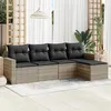 Image de vidaXL Salon de Jardin avec Coussins 5 pcs, Canapés avec Pieds Réglables, Ensemble de Meubles d'Extérieur Patio Terrasse, 3218882