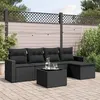 Image de vidaXL Salon de Jardin avec Coussins 6 pcs, Canapés de Terrasse, Ensemble de Meubles de Patio, Mobilier d'Extérieur, Noir 3218885