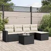 Image de vidaXL Salon de Jardin avec Coussins 6 pcs, Canapés de Terrasse, Ensemble de Meubles de Patio, Mobilier d'Extérieur, Noir 3218886