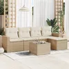 Image de Salon de jardin modulable Vidaxl resine tressee beige 6 pieces 65.5 x 62 x 37 5 personnes
