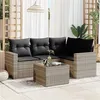 Image de vidaXL Salon de Jardin avec Coussins 5 pcs, Canapés avec Pieds Réglables, Ensemble de Meubles d'Extérieur Patio Terrasse, 3218912