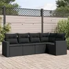 Image de vidaXL Salon de Jardin avec Coussins 5 pcs, Canapés de Terrasse, Ensemble de Meubles de Patio, Mobilier d'Extérieur, Noir 3218915