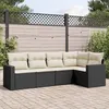 Image de vidaXL Salon de Jardin avec Coussins 5 pcs, Canapés de Terrasse, Ensemble de Meubles de Patio, Mobilier d'Extérieur, Noir 3218916