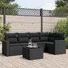 Image de vidaXL Salon de Jardin avec Coussins 6 pcs, Canapés de Terrasse, Ensemble de Meubles de Patio, Mobilier d'Extérieur, Noir 3218925