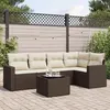 Image de Salon de jardin modulable - Lot de 6 pieces - Resine tressee - Marron - 5 personnes