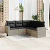 Image de vidaXL Salon de jardin 5 pcs avec coussins gris clair résine tressée 3218942