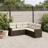 Image de vidaXL Salon de Jardin avec Coussins 5 pcs, Canapés de Terrasse, Ensemble de Meubles de Patio, Mobilier d'Extérieur, Marron 3218943