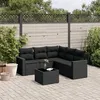Image de vidaXL Salon de Jardin avec Coussins 6 pcs, Canapés de Terrasse, Ensemble de Meubles de Patio, Mobilier d'Extérieur, Noir 3218945