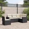 Image de vidaXL Salon de jardin 5 pcs avec coussins noir résine tressée 3218956