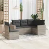 Image de vidaXL Salon de Jardin avec Coussins 5 pcs, Canapés de Terrasse, Ensemble de Meubles de Patio, Mobilier d'Extérieur, Gris 3218962