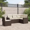 Image de vidaXL Salon de Jardin avec Coussins 5 pcs, Canapés de Terrasse, Ensemble de Meubles de Patio, Mobilier d'Extérieur, Marron 3218963