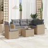 Image de Salon de jardin modulable vidaxl rotin beige 5 personnes 65.5 x 62 x 37 cm 6 pieces