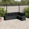 Image de vidaXL Salon de Jardin avec Coussins 6 pcs, Canapés de Terrasse, Ensemble de Meubles de Patio, Mobilier d'Extérieur, Noir 3218995