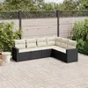 Image de vidaXL Salon de jardin 6 pcs avec coussins noir résine tressée 3218996